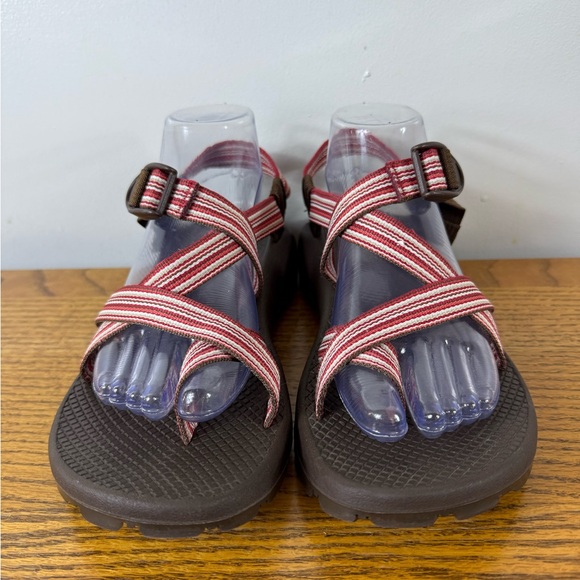 Chaco Vibram Womens Strappy‎ Sandals Size 10 Red White Outdoor Summer Beach - Picture 2 of 10